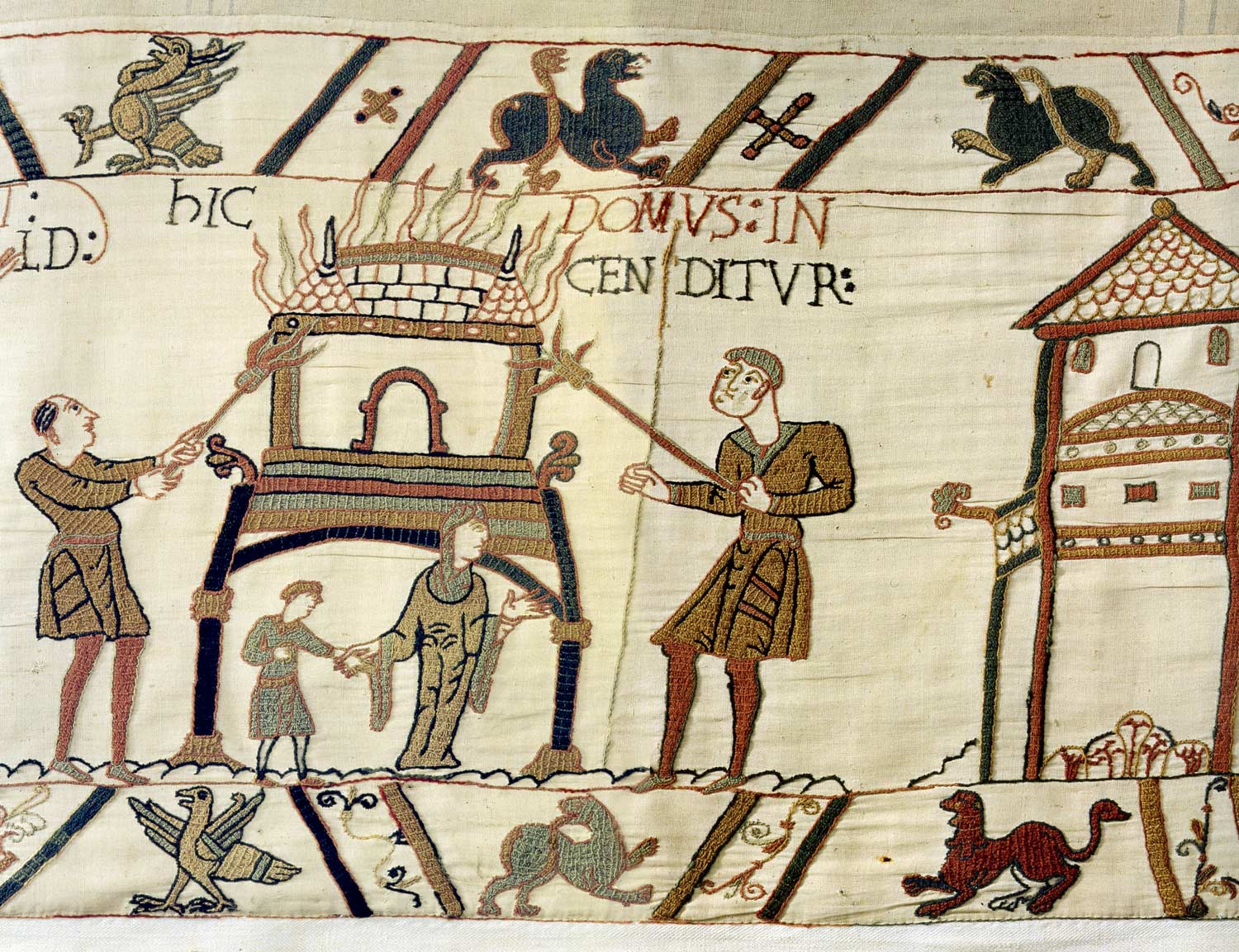 14 - Tapisserie de Bayeux - Dévastation de la campagne anglaise par les troupes normandes