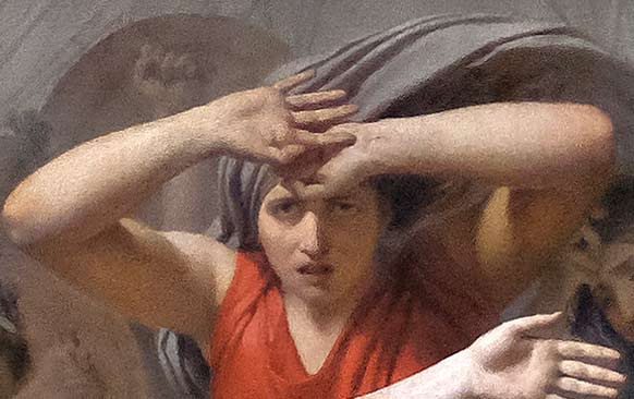 Les Sabines par Jacques-Louis David - Femme en rouge